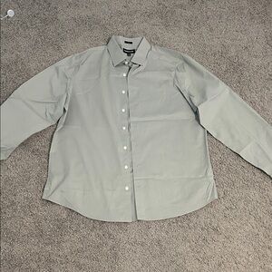 Express Light Gray Men's Button-Up Shirt, size L, slim